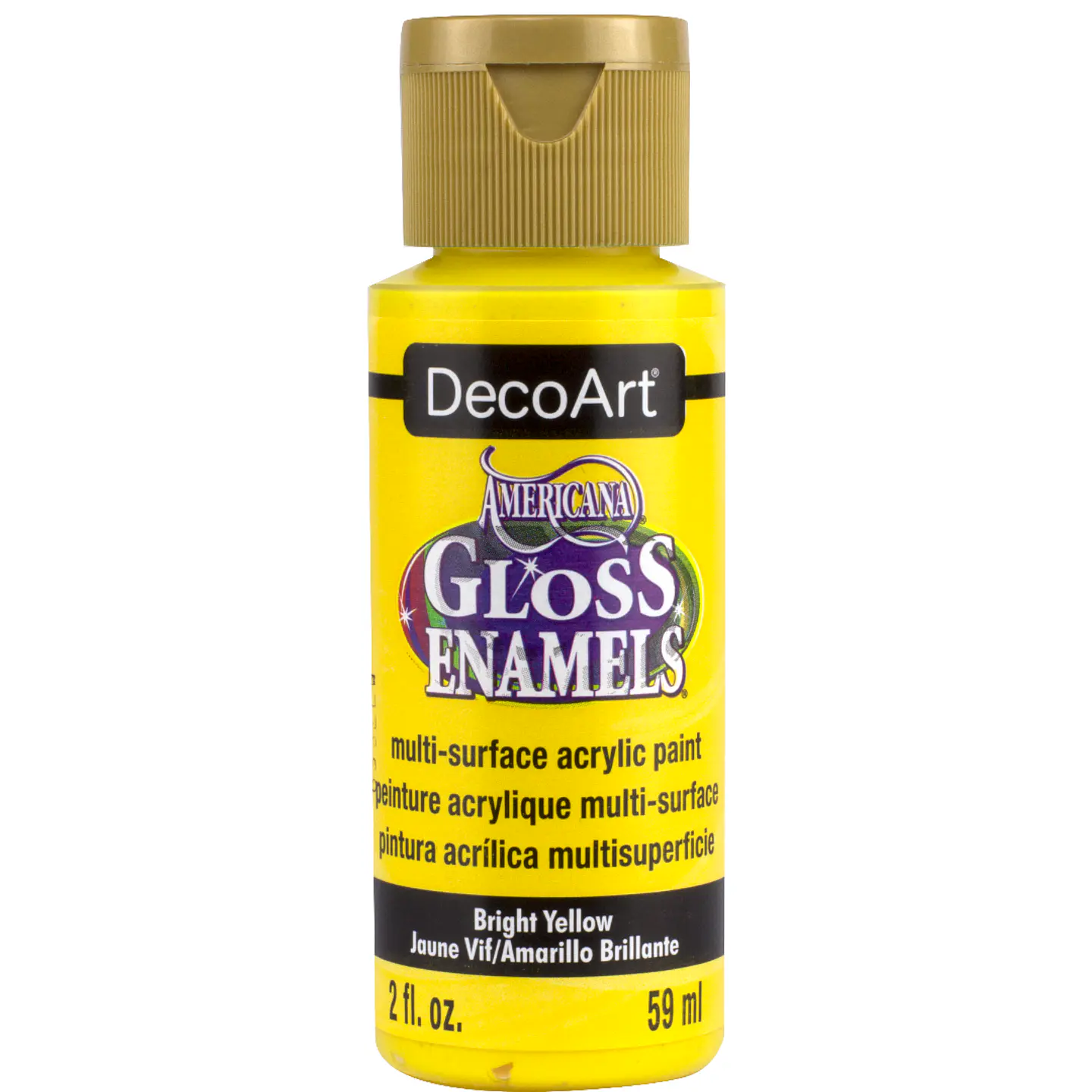 Tinta DecoArt Americana Gloss Enamels 59 ml — Amarelo Vivo (DAG227) 1
