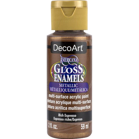 Tinta DecoArt Americana Gloss Enamels Metallics 59 ml — Rich Espresso Metalizado (DAG245)