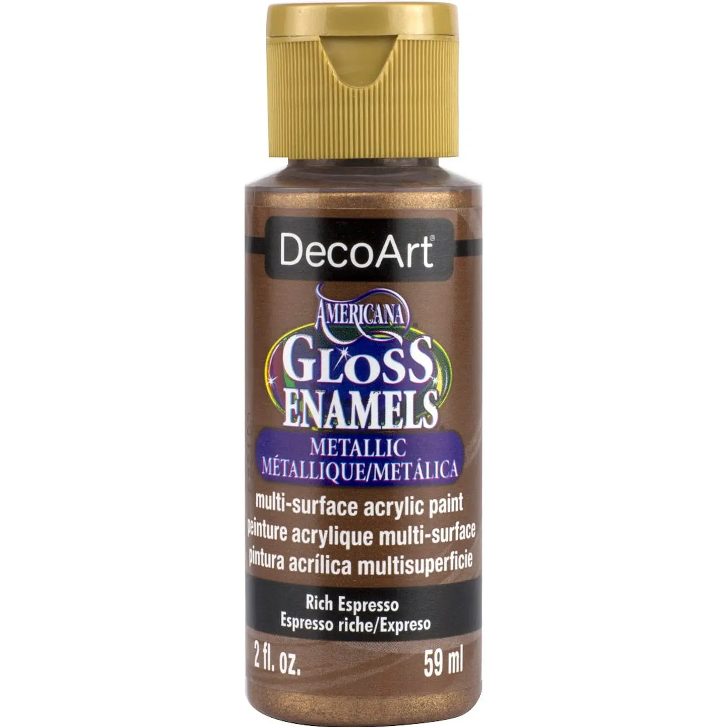 Tinta DecoArt Americana Gloss Enamels Metallics 59 ml — Rich Espresso Metalizado (DAG245) 1