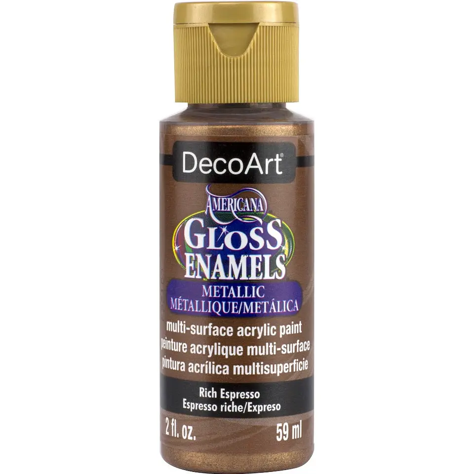 Tinta DecoArt Americana Gloss Enamels Metallics 59 ml — Rich Espresso Metalizado (DAG245) 1