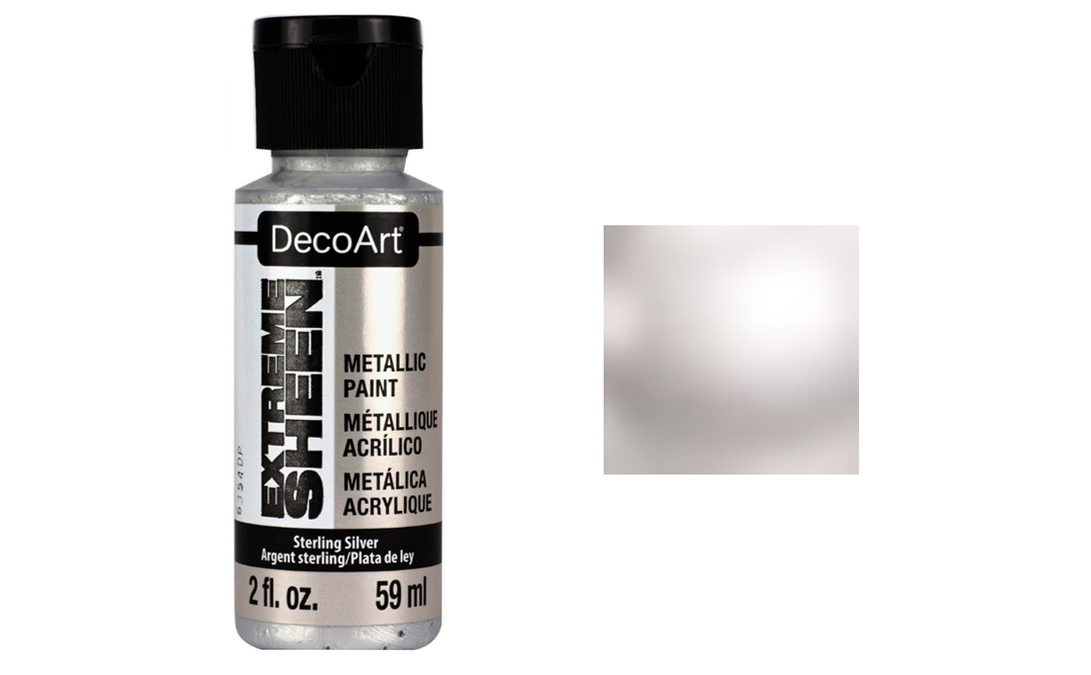 Tinta Acrílica Metalizada DecoArt Extreme Sheen — Prata Esterlina 59 ml (DPM07)
