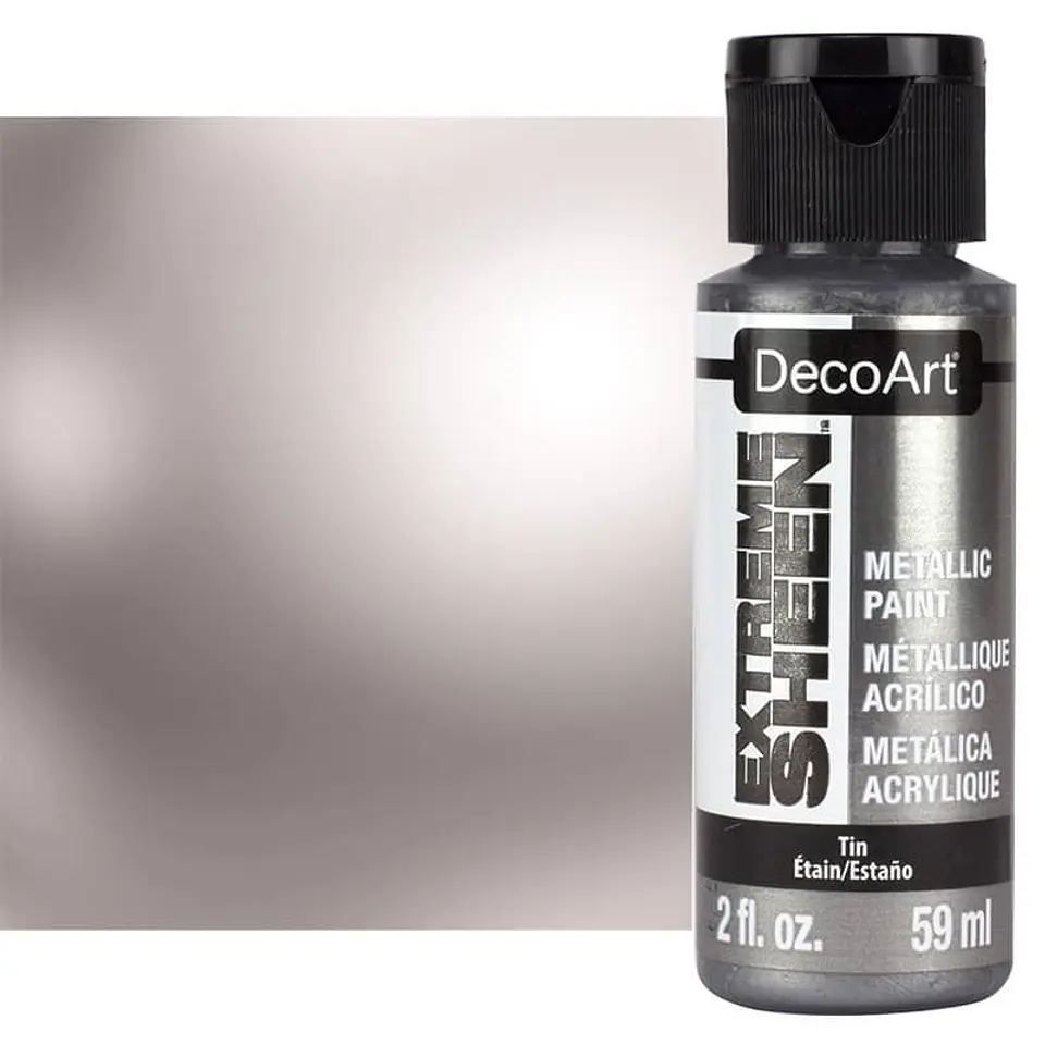 Tinta Acrílica Metalizada DecoArt Extreme Sheen — Estanho 59 ml (DPM09) 1