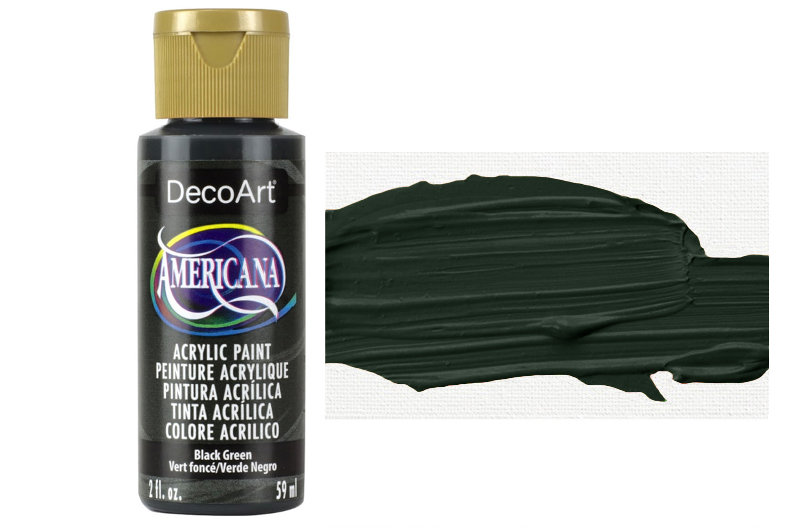 Tinta Acrílica DecoArt Americana 59 ml — Black Green (DA157) 1