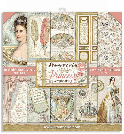 Stamperia — Bloco Scrapbook 20 × 20 cm Princess (SBBS18)