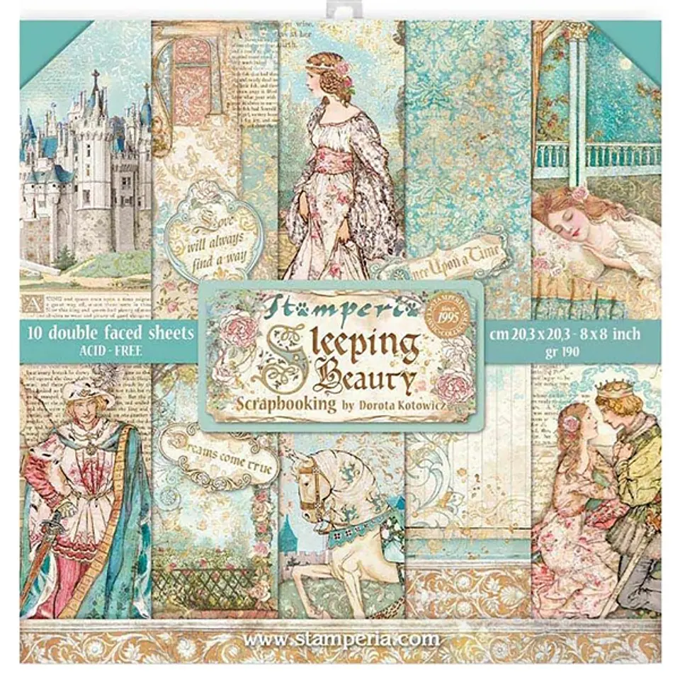 Stamperia — Bloco Scrapbook 20 × 20 cm Sleeping Beauty (SBBS38) 1