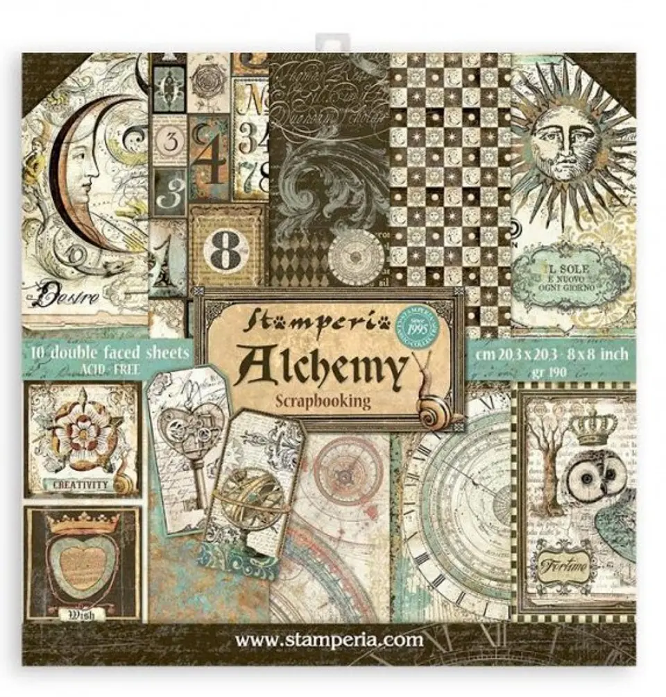 Stamperia — Bloco Scrapbook 20 × 20 cm Alchemy (SBBS51) 1