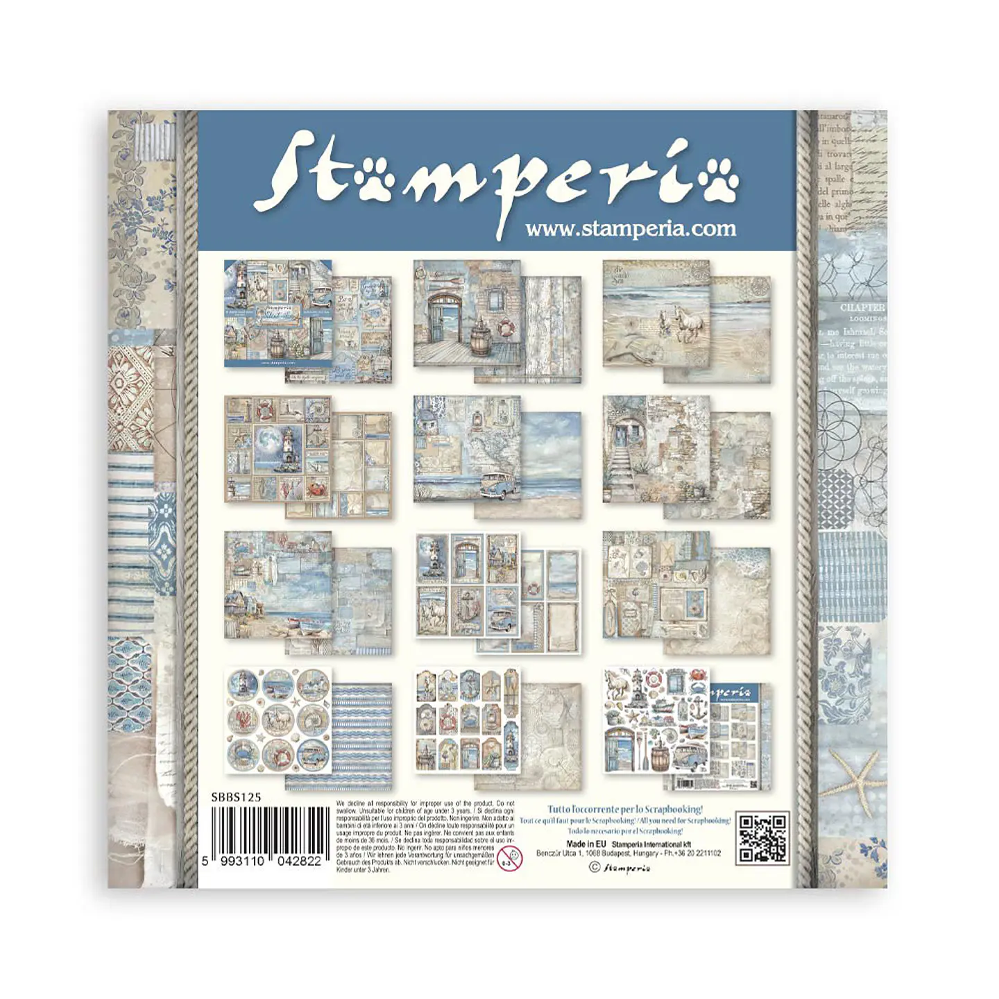 Stamperia — Bloco Scrapbook 20 × 20 cm Silent Sea (SBBS125) 2