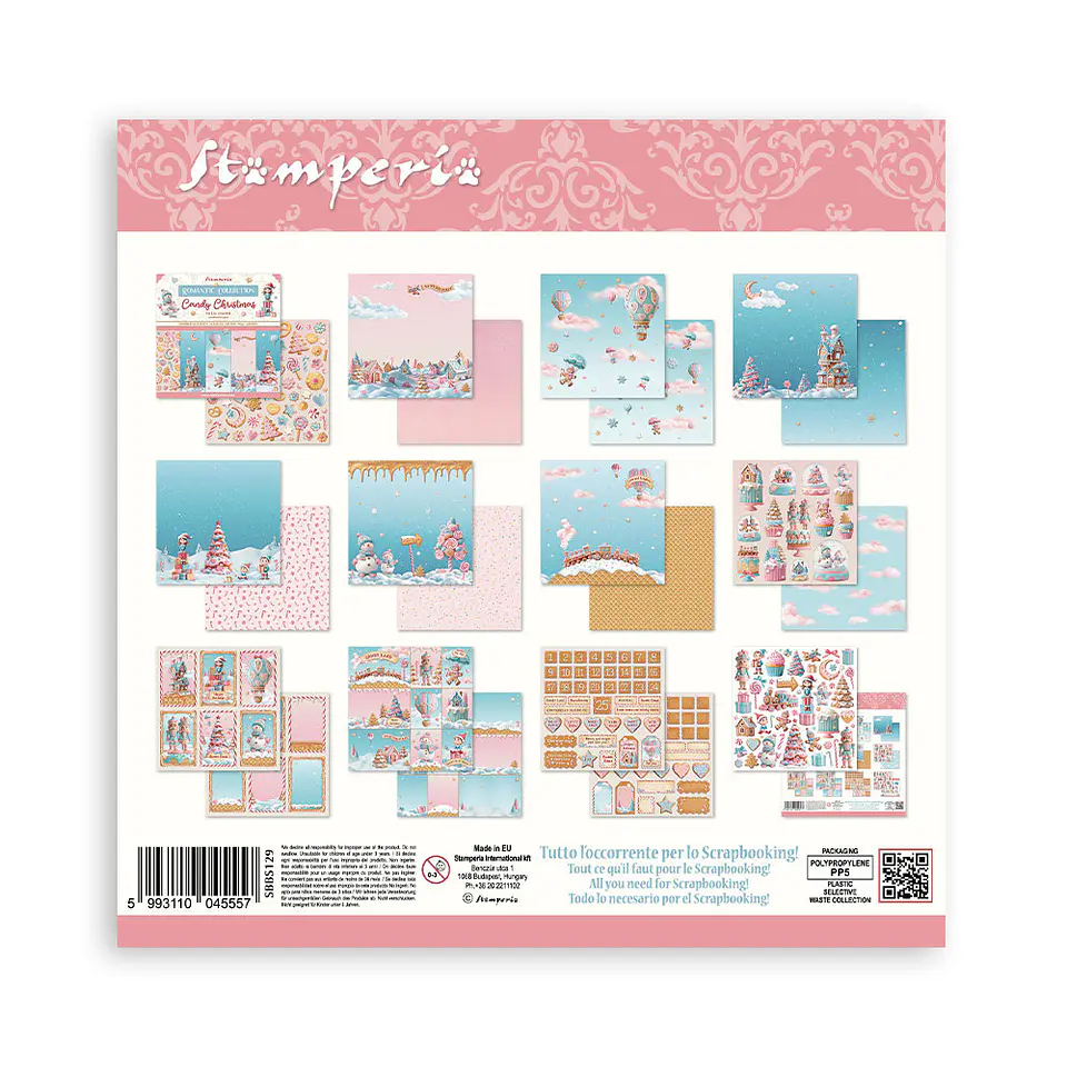 Stamperia — Bloco Scrapbook 20 × 20 cm Candy Christmas (SBBS129) 2