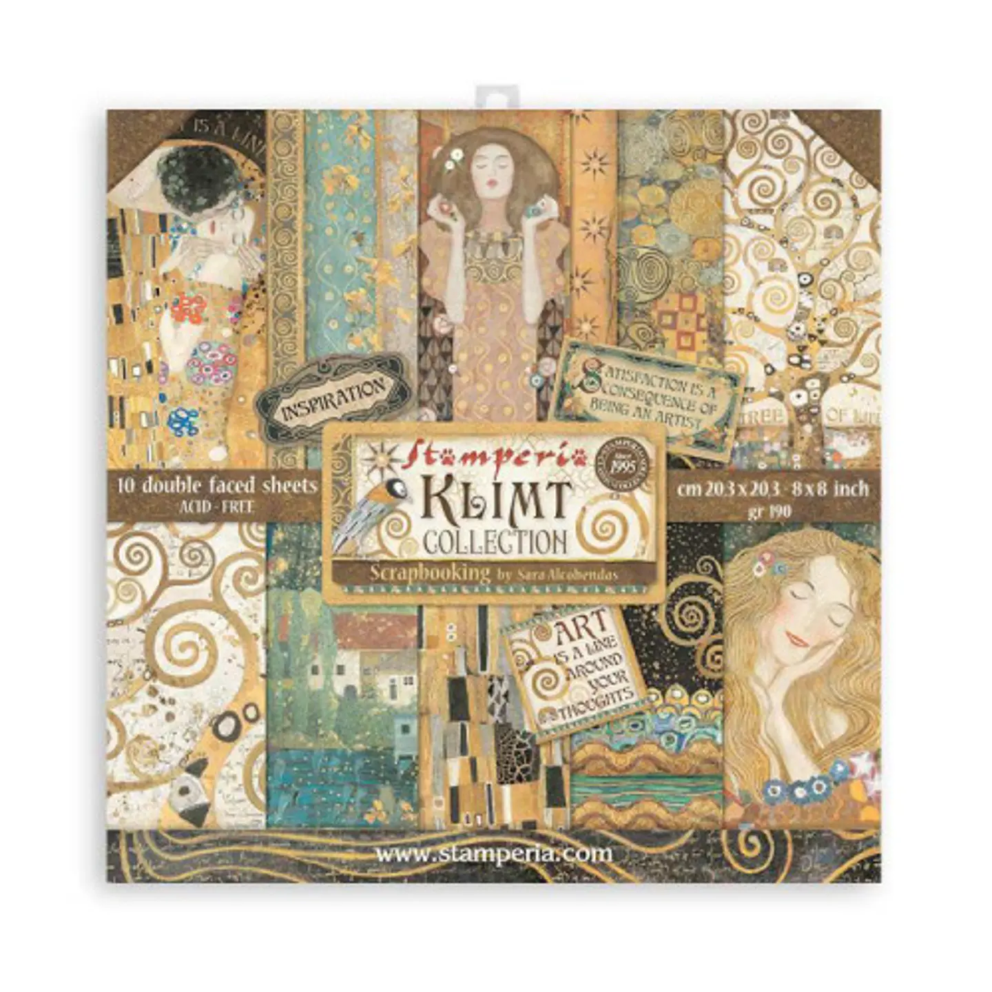 Stamperia — Bloco Scrapbook 20 × 20 cm Klimt (SBBS48) 1