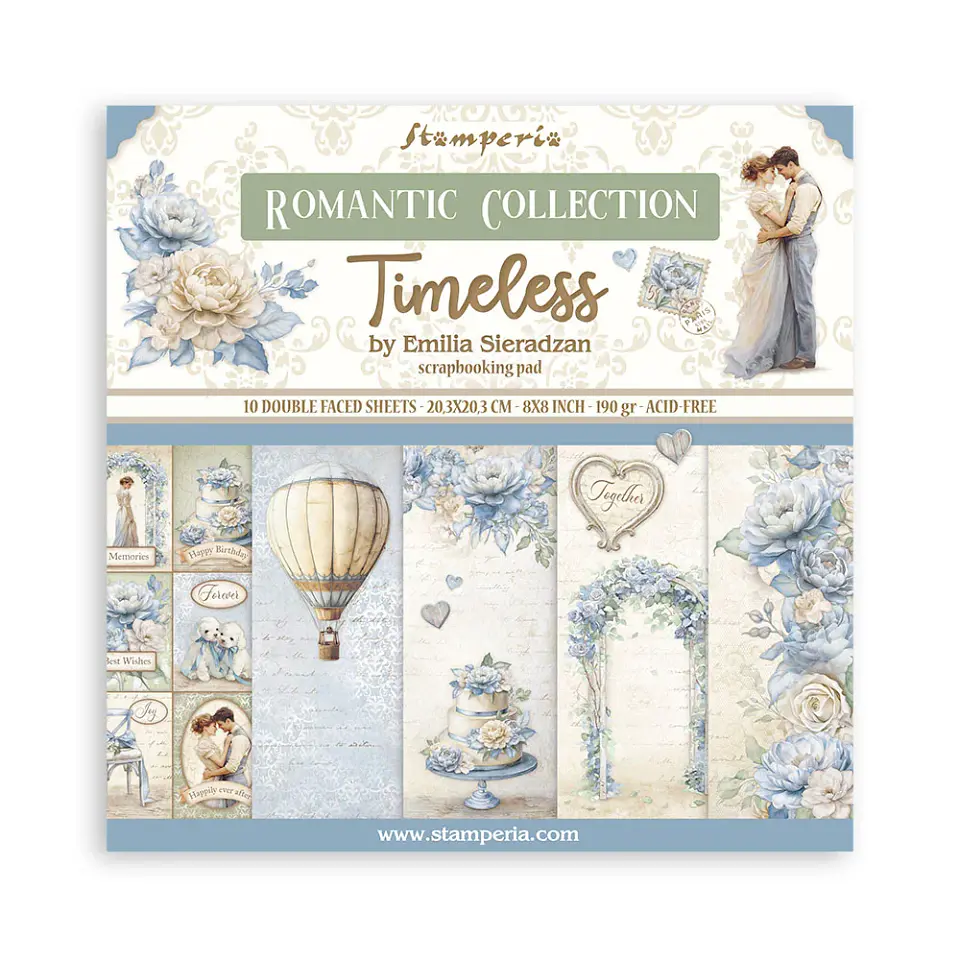 Stamperia — Bloco Scrapbook 20 × 20 cm Timeless (SBBS127) 1