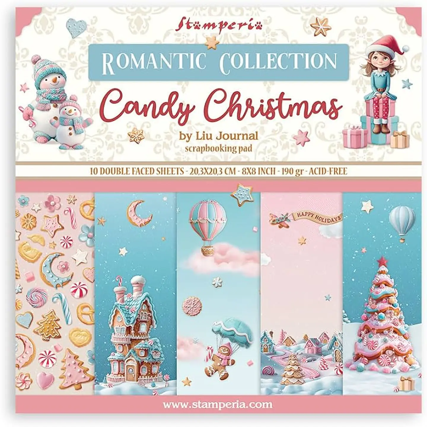 Stamperia — Bloco Scrapbook 20 × 20 cm Candy Christmas (SBBS129) 1