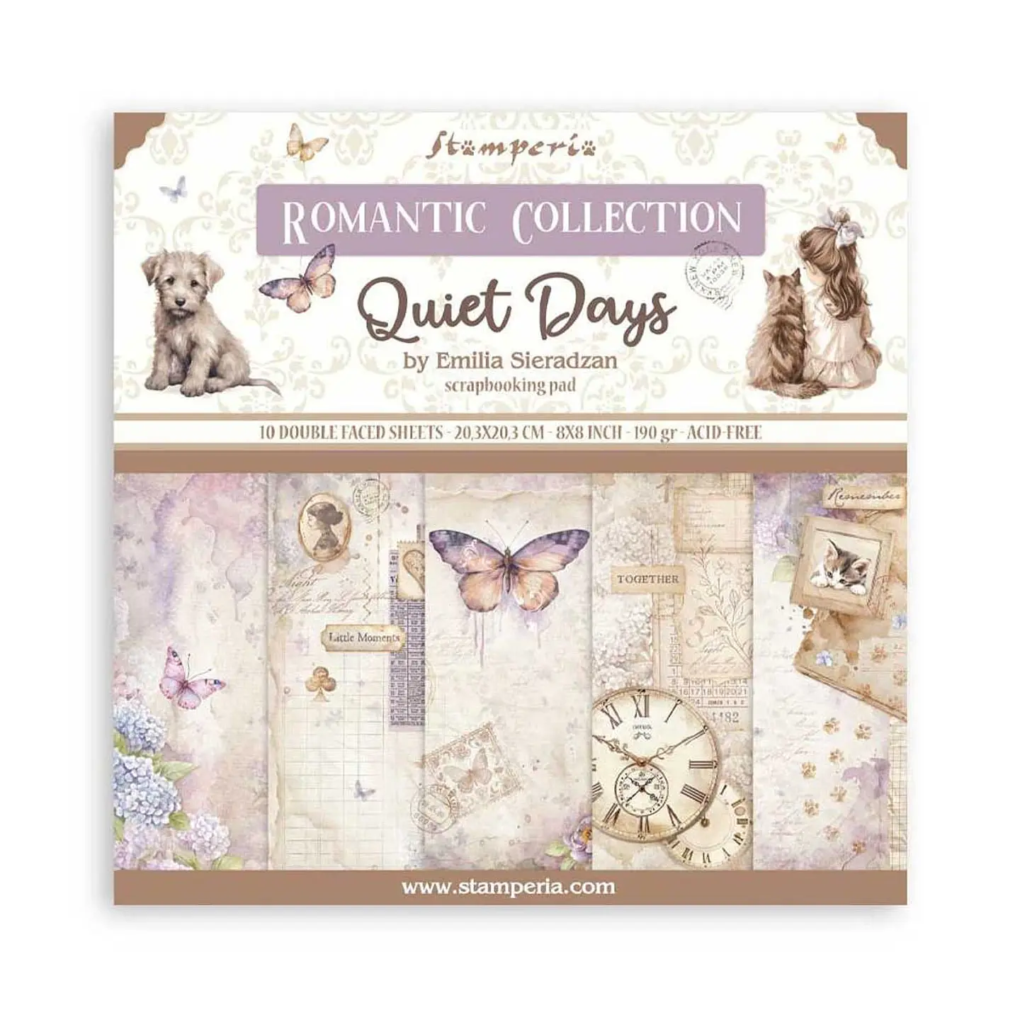 Stamperia — Bloco Scrapbook 20 × 20 cm Quiet Days (SBBS134) 1