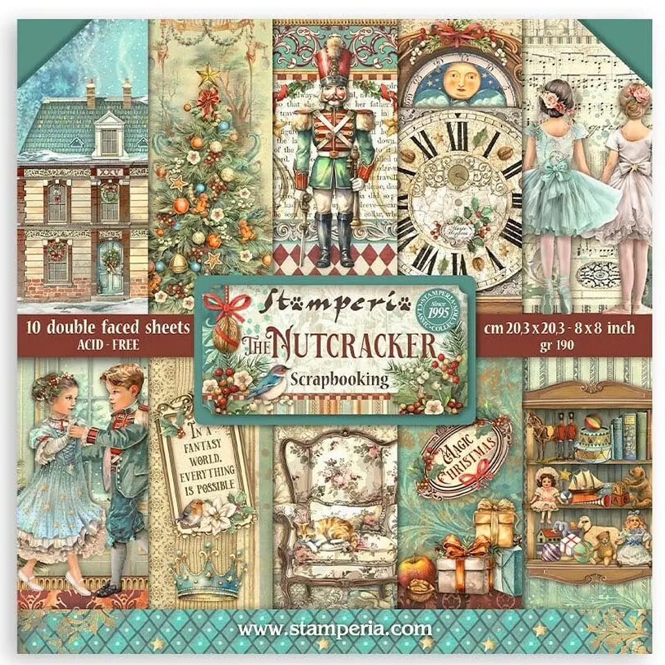 Stamperia — Bloco Scrapbook 20 × 20 cm The Nutcracker (SBBS112) 1