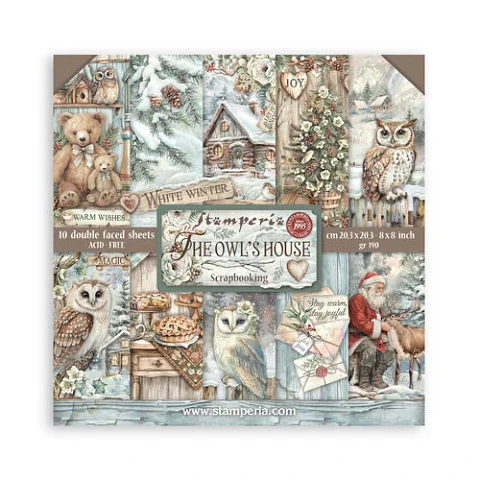Stamperia — Bloco Scrapbook 20 × 20 cm The Owl's House (SBBS130)