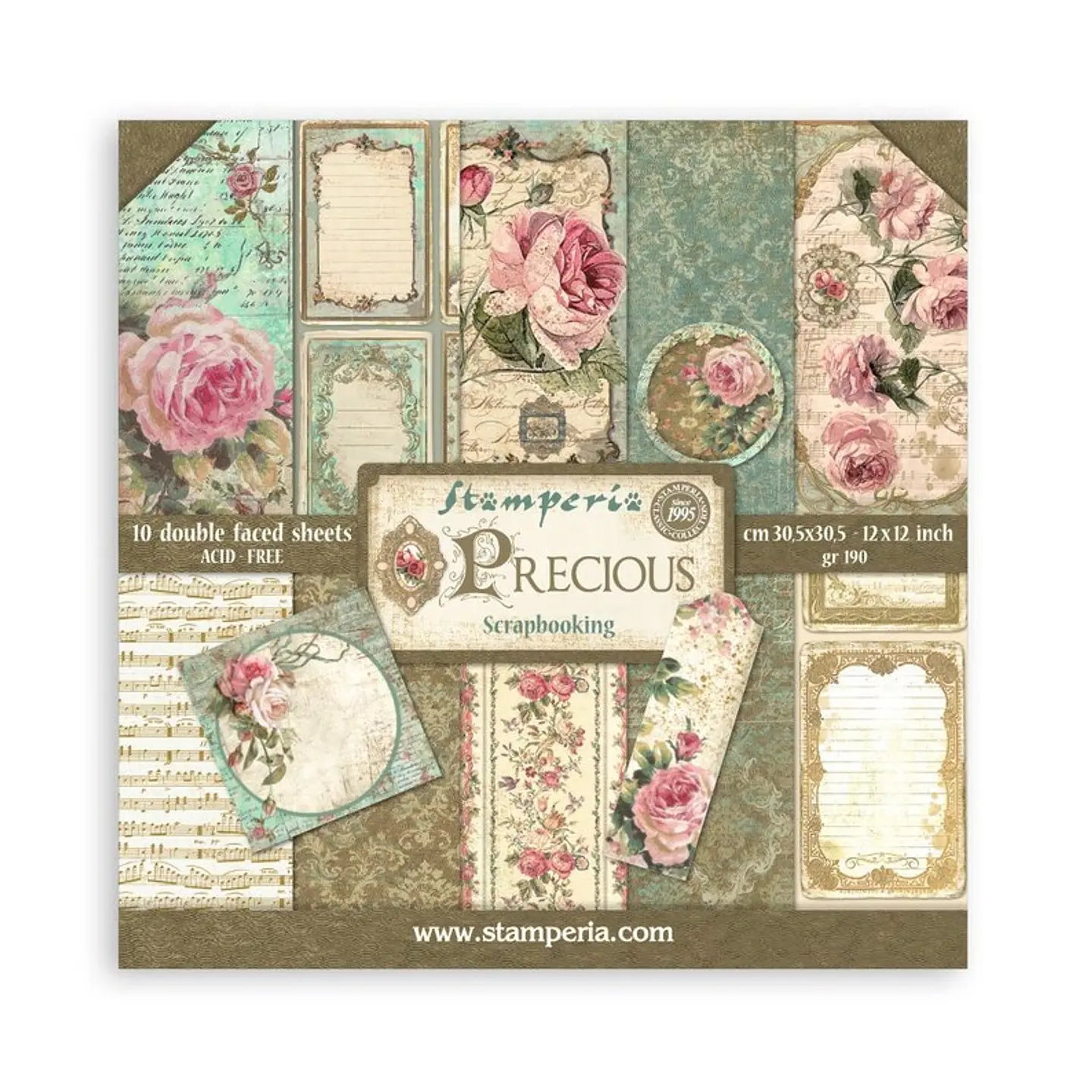 Bloco Scrapbooking Stamperia 30,5 × 30,5 cm — Precious (SBBL24) 1
