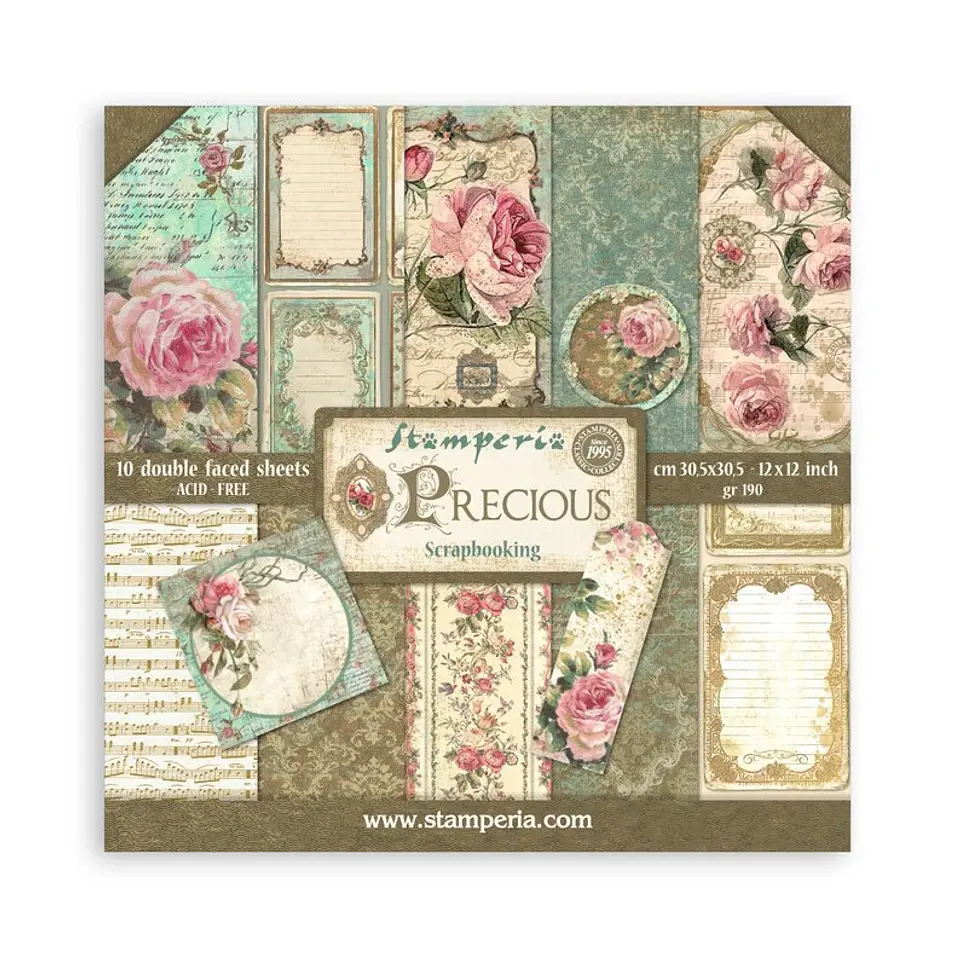 Bloco Scrapbooking Stamperia 30,5 × 30,5 cm — Precious (SBBL24) 1