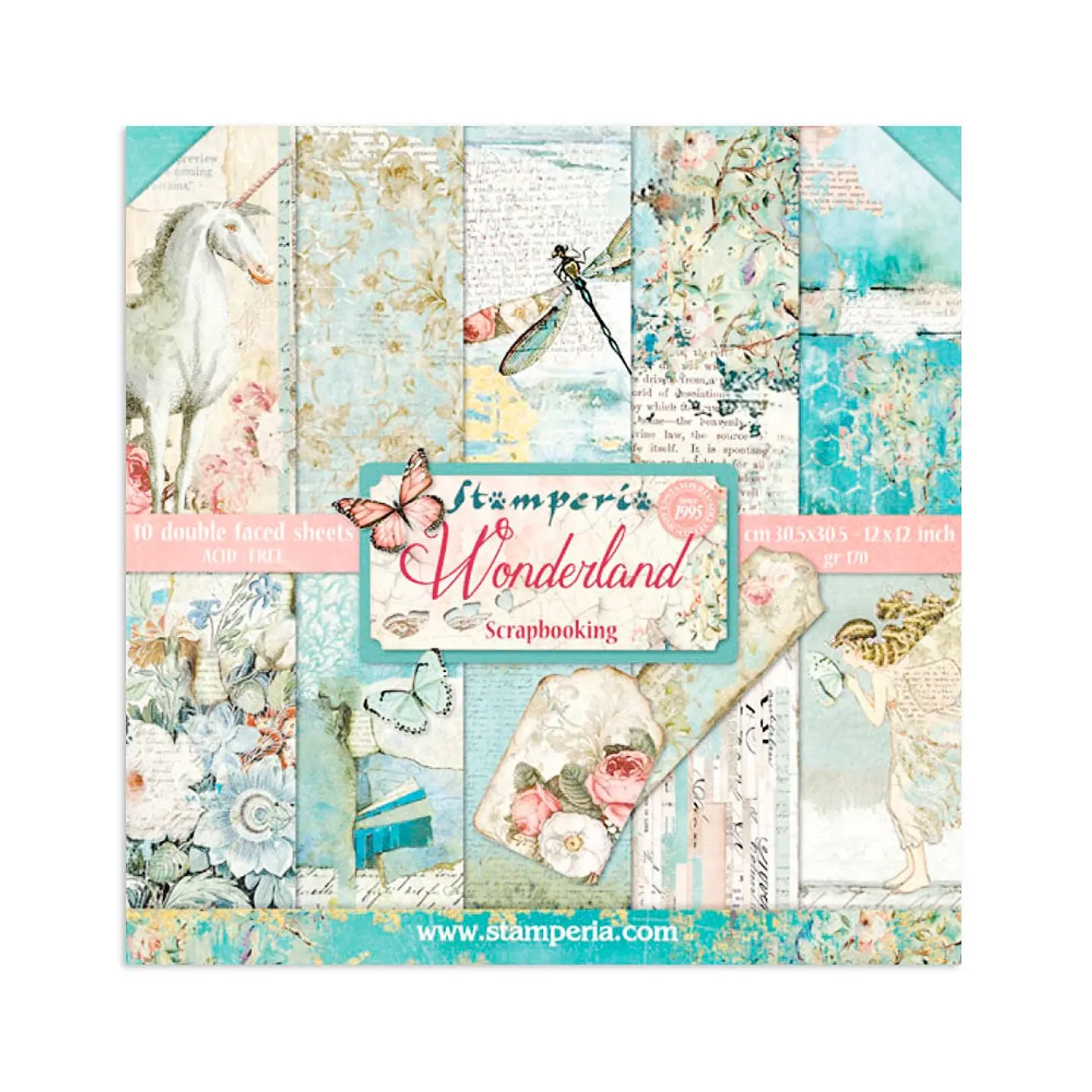 Bloco Scrapbooking Stamperia 30,5 × 30,5 cm — Wonderland (SBBL38) 1