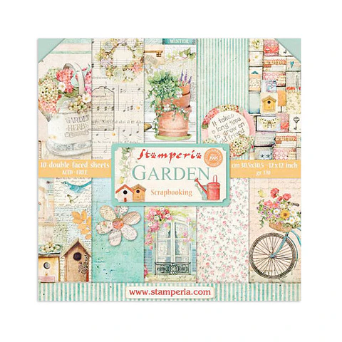 Bloco Scrapbooking Stamperia 30,5 × 30,5 cm — Garden (SBBL43)