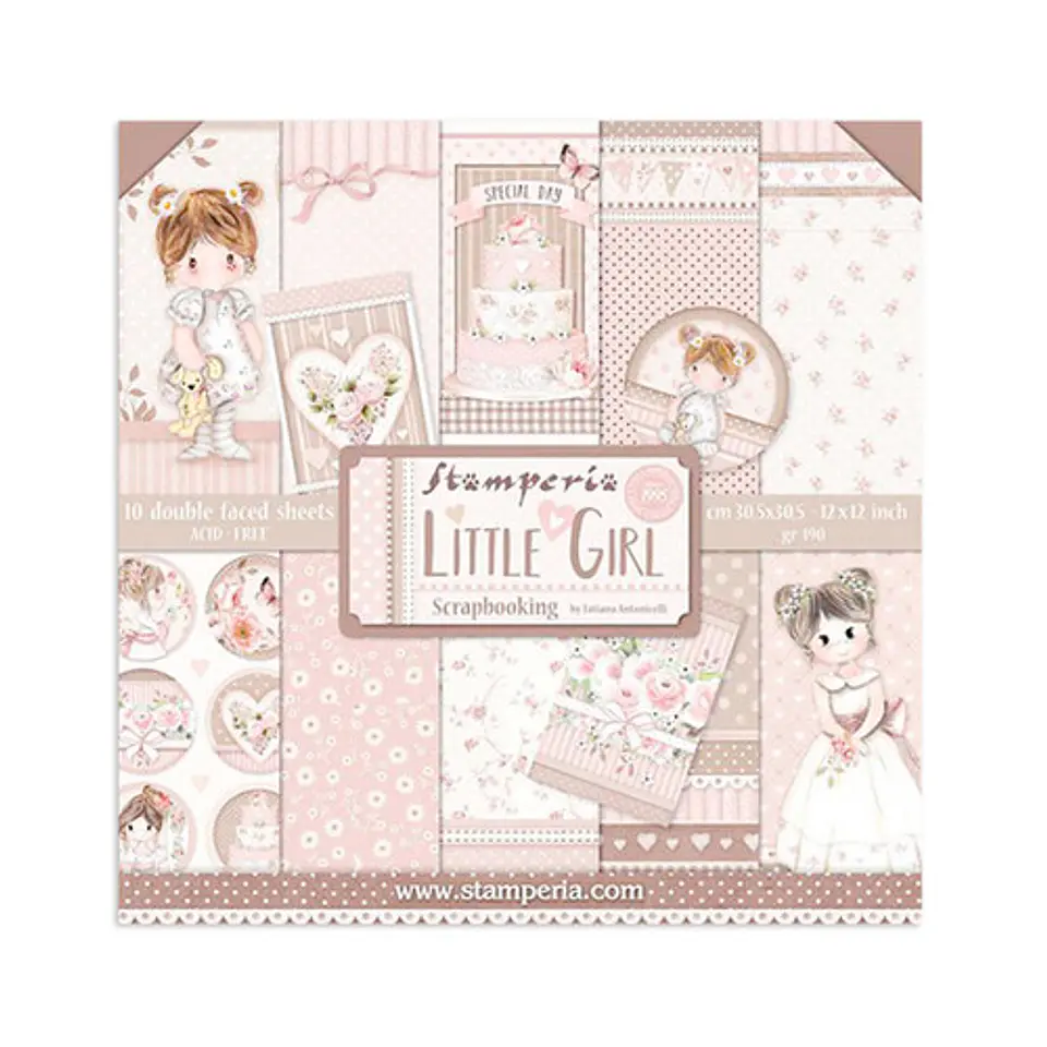 Bloco Scrapbooking Stamperia 30,5 × 30,5 cm — Little Girl (SBBL67) 1