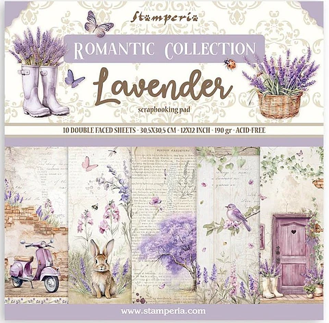 Bloco Scrapbooking Stamperia 30,5 × 30,5 cm — Lavender (SBBL155)