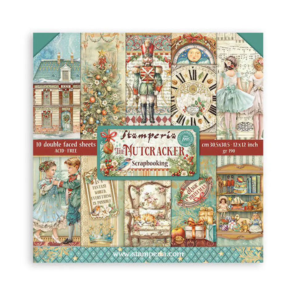 Bloco Scrapbooking Stamperia 30,5 × 30,5 cm — The Nutcracker (SBBL158) 1