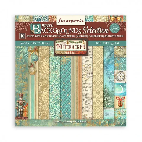 Bloco Scrapbooking Stamperia 30,5 × 30,5 cm — The Nutcracker – Maxi Backgrounds (SBBL159)