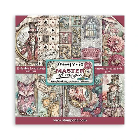 Bloco Scrapbooking Stamperia 30,5 × 30,5 cm — Master of Magic (SBBL166)