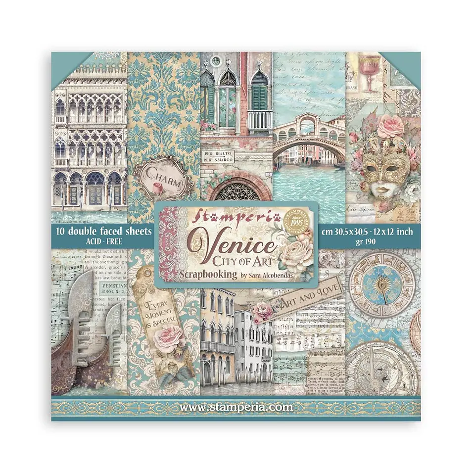 Bloco Scrapbooking Stamperia 30,5 × 30,5 cm — Venice City of Art (SBBL172) 1