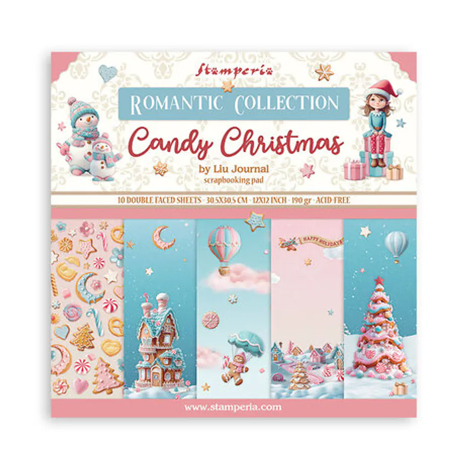 Bloco Scrapbooking Stamperia 30,5 × 30,5 cm — Candy Christmas (SBBL173) 1