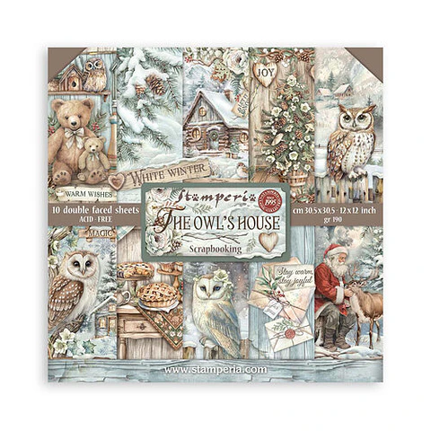 Bloco Scrapbooking Stamperia 30,5 × 30,5 cm — The Owl’s House (SBBL174)