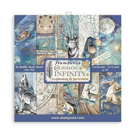 Bloco Scrapbooking Stamperia 30,5 × 30,5 cm — Cosmos Infinity (SBBL118)