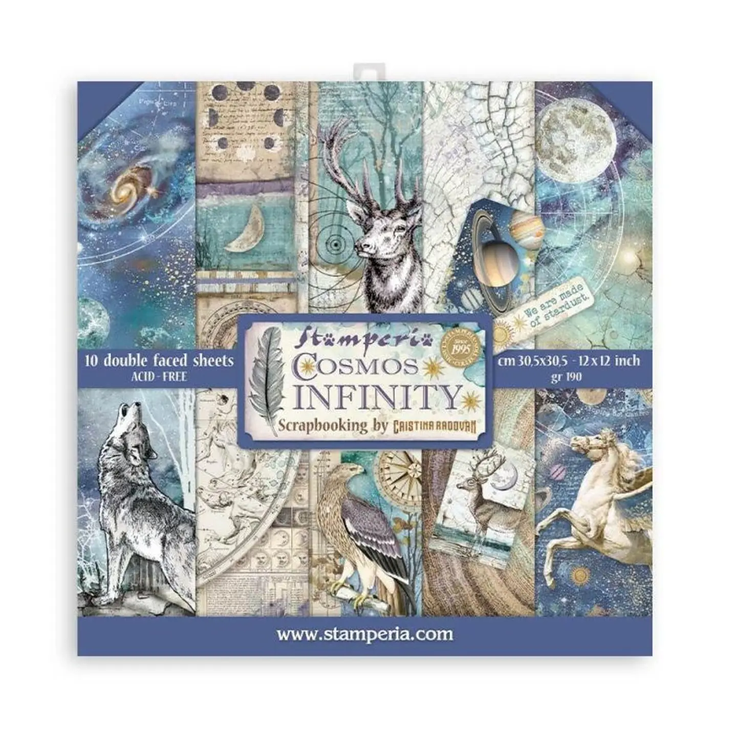 Bloco Scrapbooking Stamperia 30,5 × 30,5 cm — Cosmos Infinity (SBBL118) 1