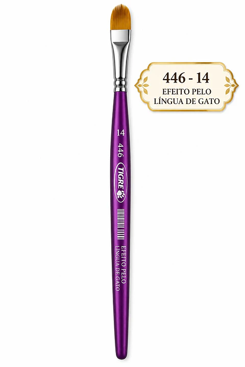 Pincel Tigre 446-14 – Efeito Pelo Língua de Gato