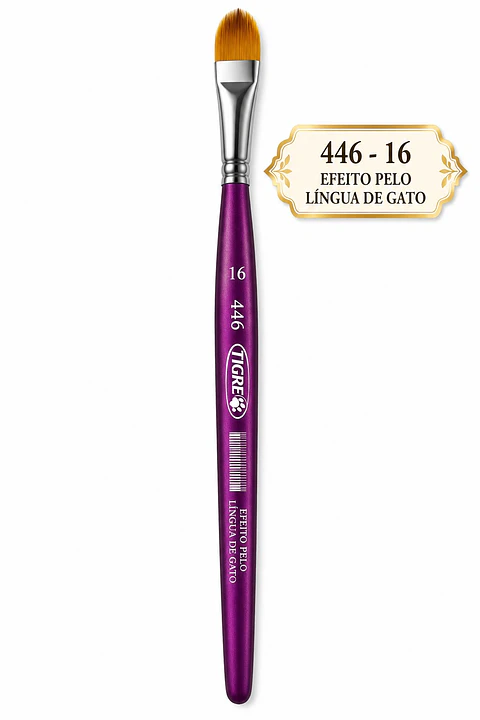Pincel Tigre 446-16 – Efeito Pelo Língua de Gato
