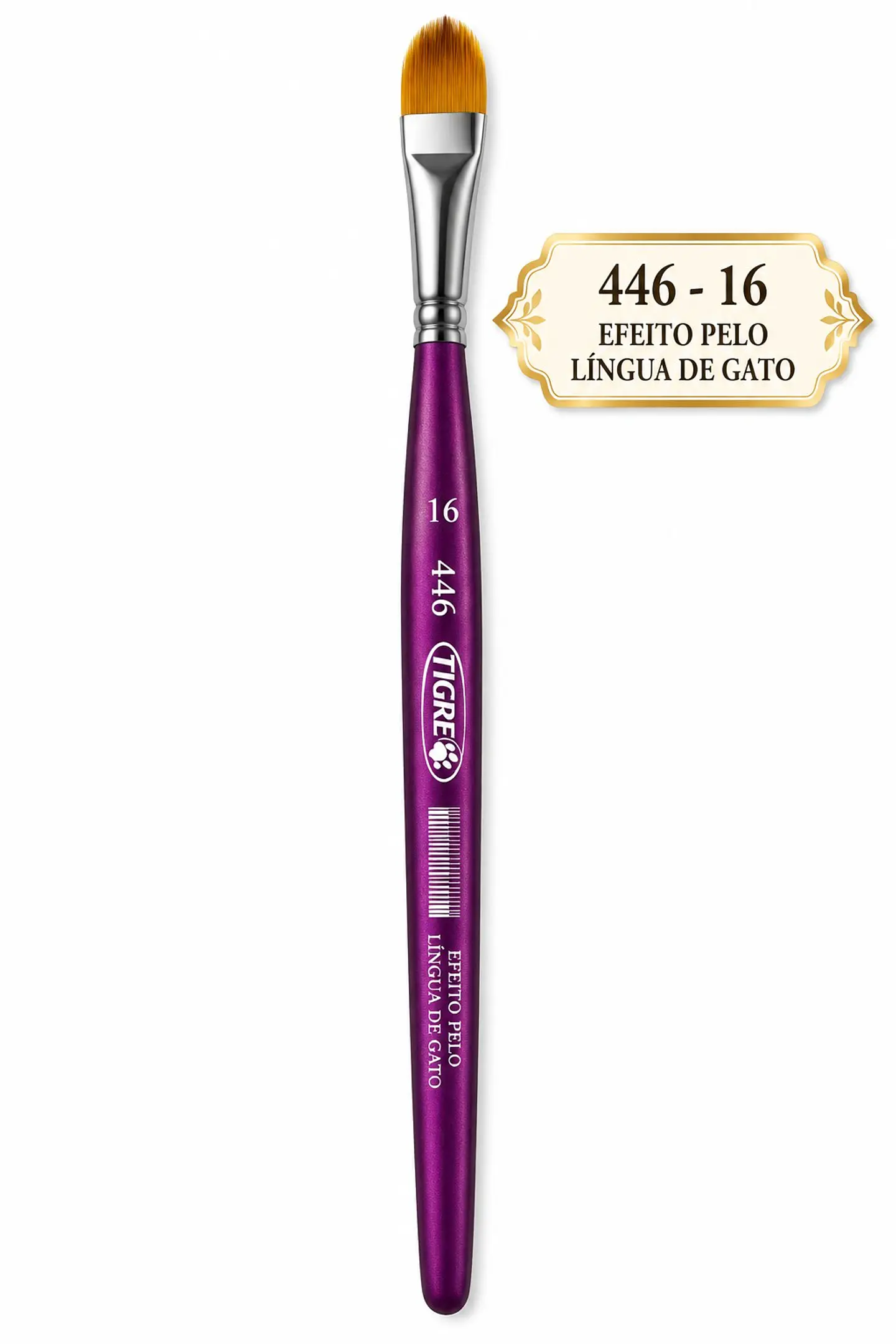 Pincel Tigre 446-16 – Efeito Pelo Língua de Gato 1