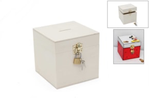 Mealheiro 13 × 13 × 13 cm com Cadeado