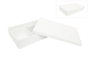 Caixa de Batizado Lacada Branca 38 × 25 × 7,5 cm