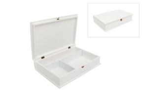 Caixa Livro de Batizado Lacada Branca 38,2 × 24 × 9 cm
