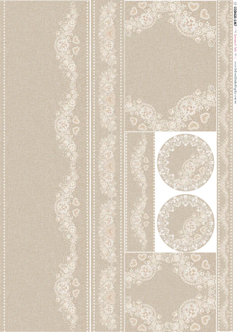 Lâmina de Seda La Tiendita Shabby Chic – LIN 7 – 70×50 cm