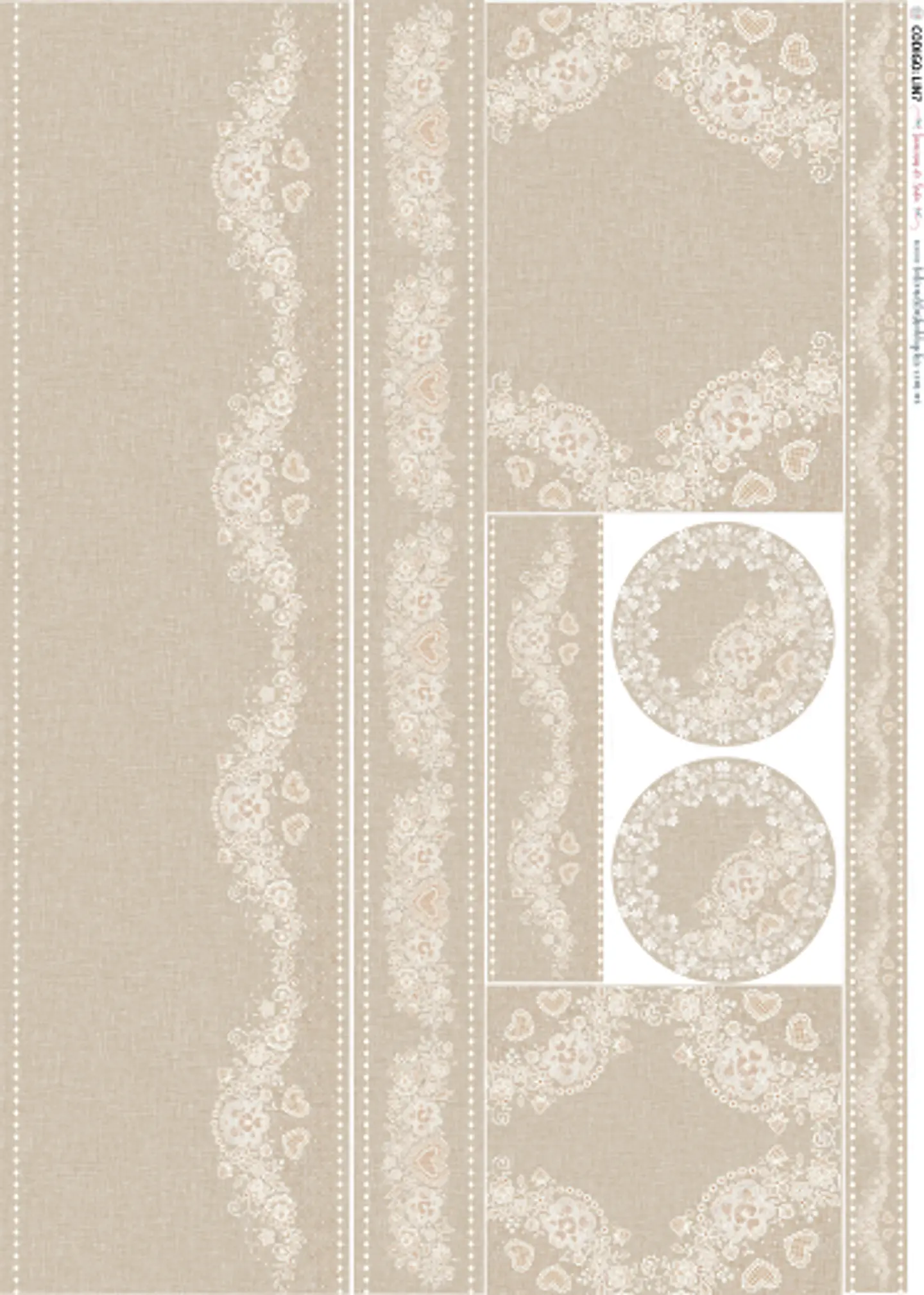 Lâmina de Seda La Tiendita Shabby Chic – LIN 7 – 70×50 cm 1