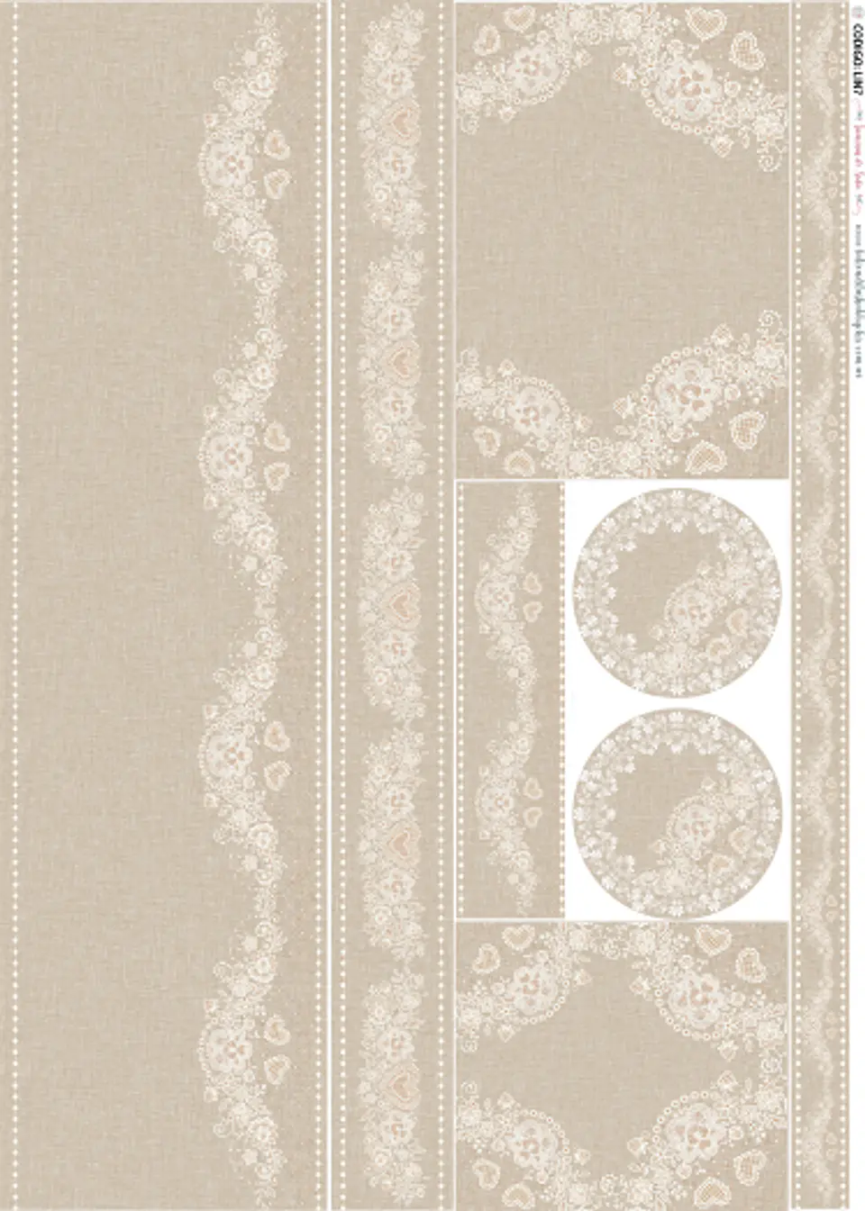 Lâmina de Seda La Tiendita Shabby Chic – LIN 7 – 70×50 cm 1