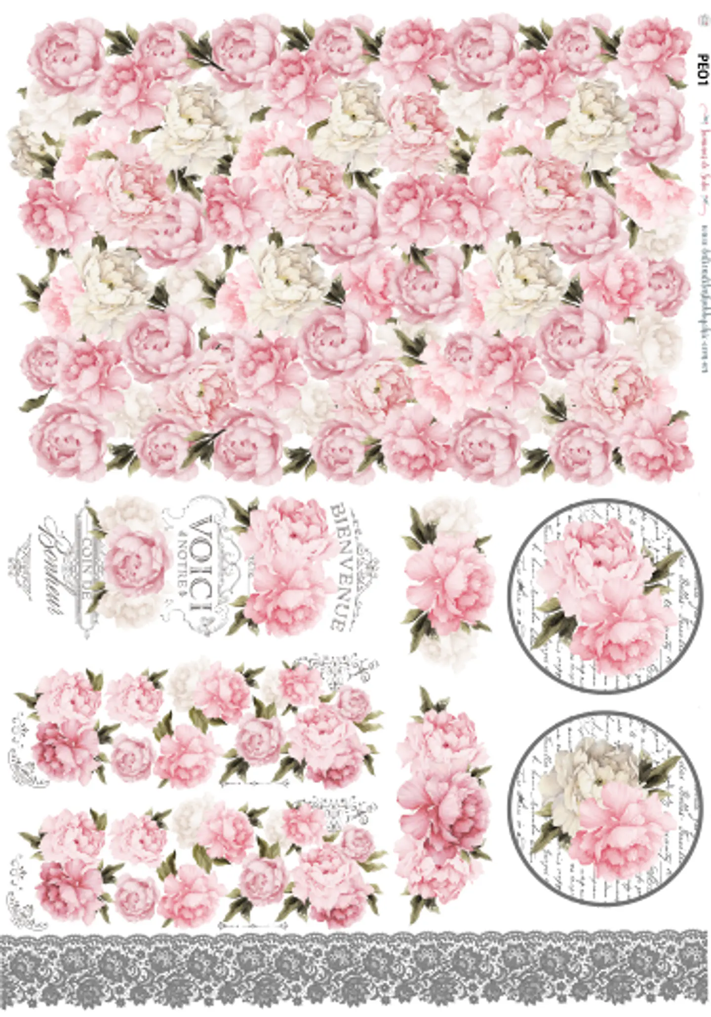 Lâmina de Seda La Tiendita Shabby Chic – PEO 1 – 70×50 cm 1