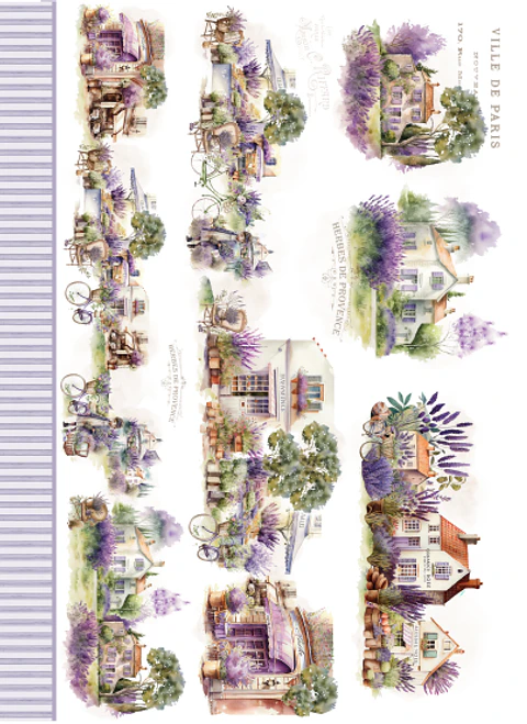 Lâmina de Seda La Tiendita Shabby Chic – PROVENCE 3 – 70×50 cm