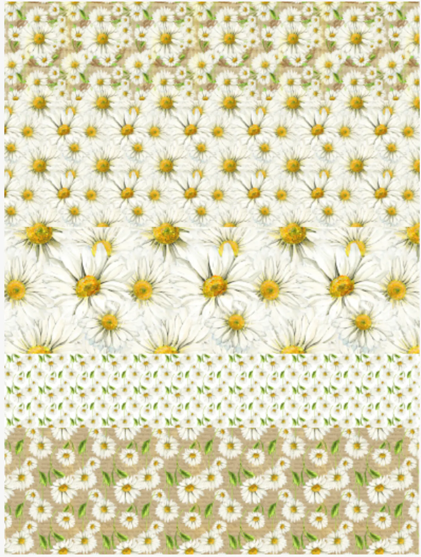 Lâmina de Seda La Tiendita Shabby Chic – MARGARITAS 3 – 70×50 cm 1