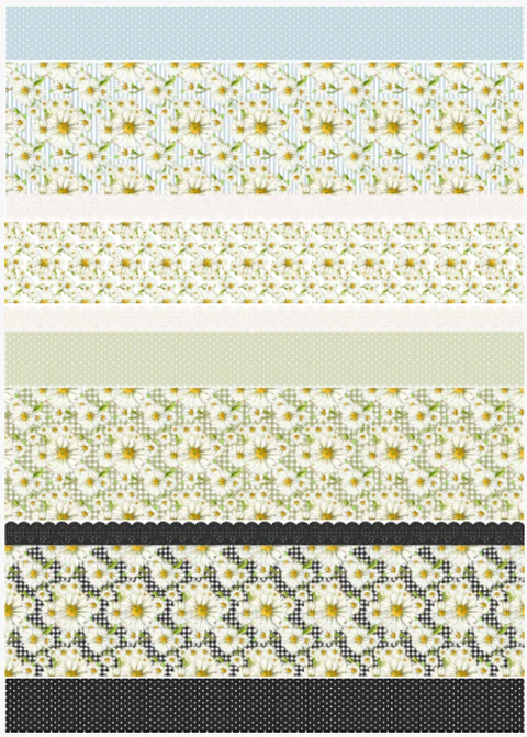 Lâmina de Seda La Tiendita Shabby Chic – MARGARITAS 4 – 70×50 cm