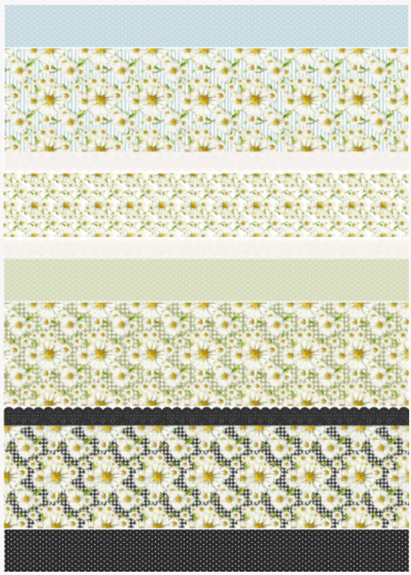 Lâmina de Seda La Tiendita Shabby Chic – MARGARITAS 4 – 70×50 cm 1
