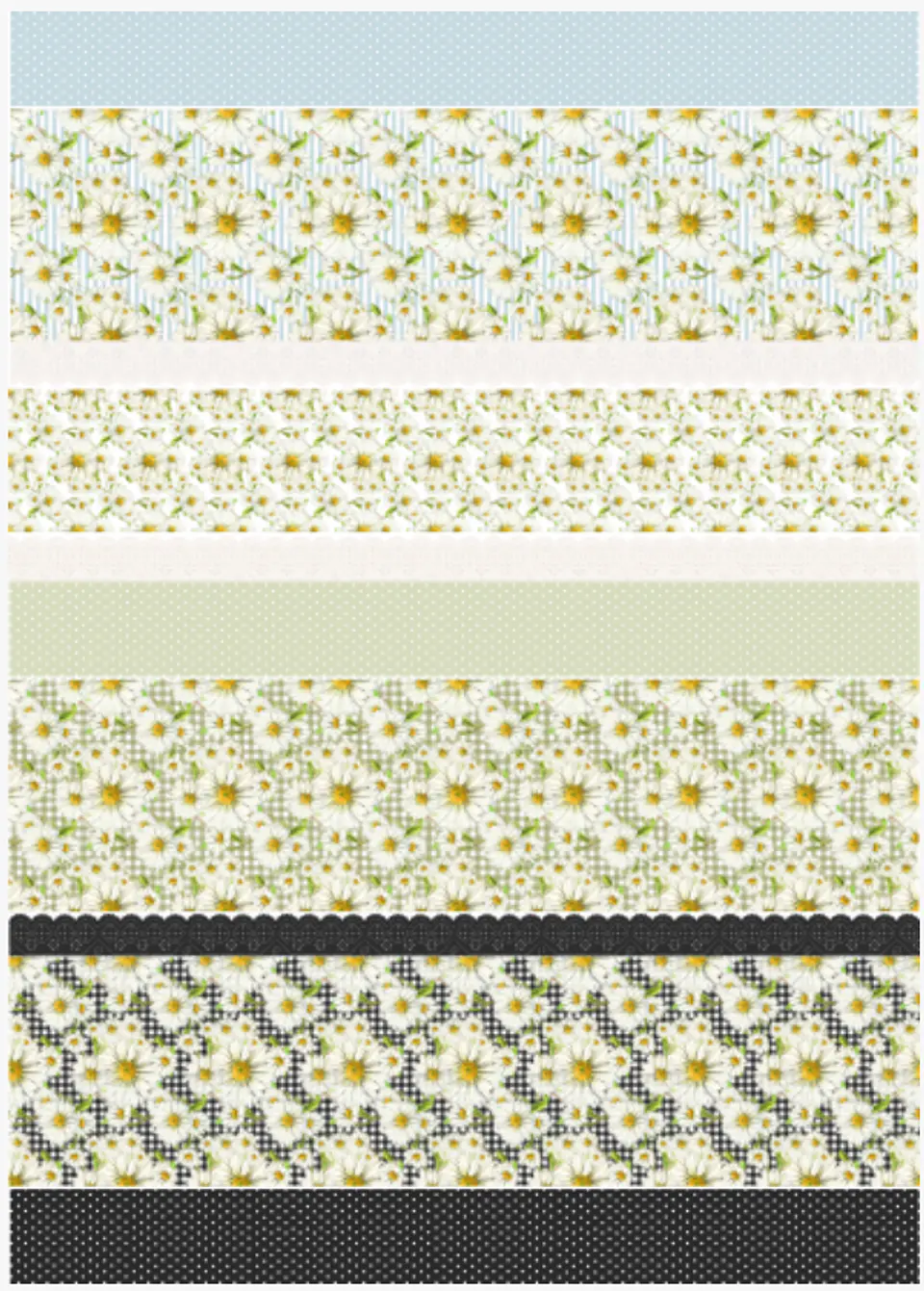 Lâmina de Seda La Tiendita Shabby Chic – MARGARITAS 4 – 70×50 cm 1