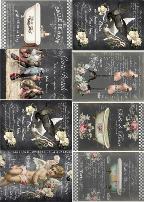 Lâmina de Seda La Tiendita Shabby Chic – SURBLACK 1 – 70×50 cm