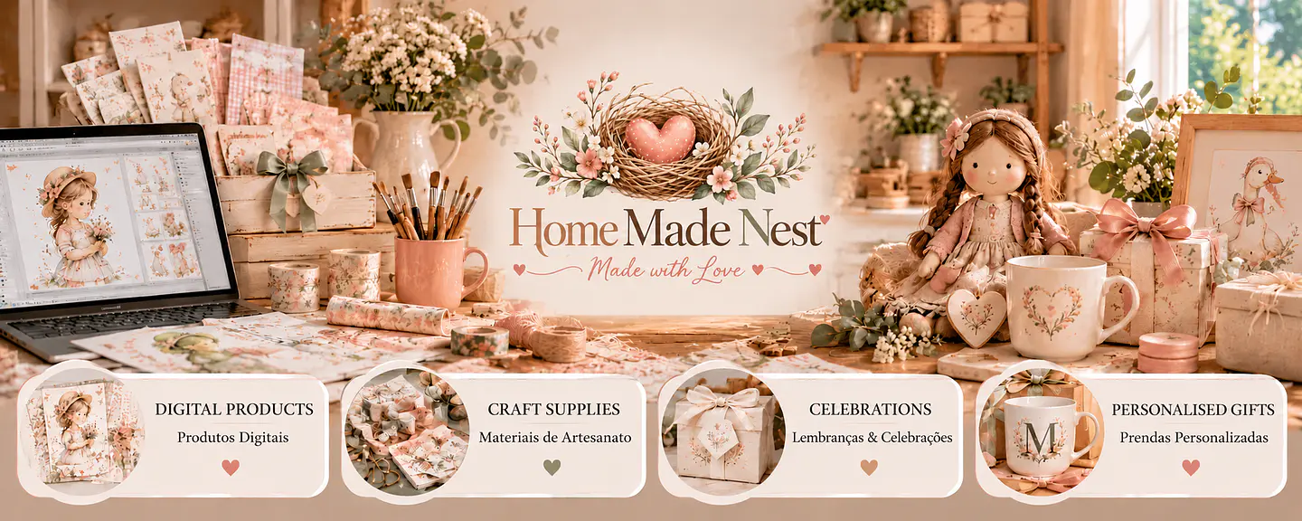 Home Made Nest — materiais, produtos digitais, lembranças e peças personalizadas