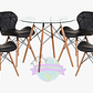 Comedor Budapest redondo vidrio 80 cm y 4 Sillas Rubik - Miniatura 3